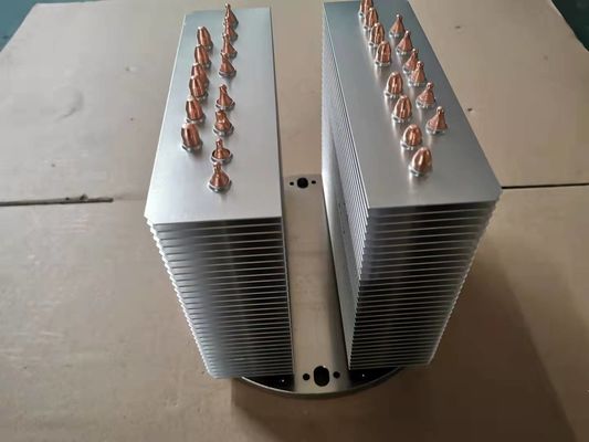 High Precision Copper Pipe Heatsink Aluminum Stacked Fin Heatsink For LED And CPU