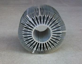 Round Aluminum Alloy Extrusion Heat Sink Silvery For Motorcycle