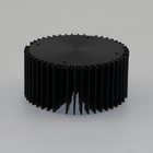 Black Electroplated Extruded Aluminum Heat Sink , FM Forging Round Heatsink