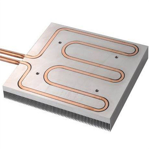 Water Cooled Liquid Panel Copper Pipe Heat Sink , Aluminum Extrusion