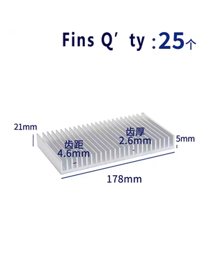 High Heat Dissipation Customized Aluminum Heat Sinks With Through Hole Mounting