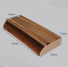 Skived OEM Brass Heatsink, Skiving Fin Heat Sink Copper Cu1100 CNC Copper Block Heatsink