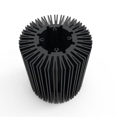 Black ODM Extruded CNC Aluminum Heat Sinks For LED Radiator