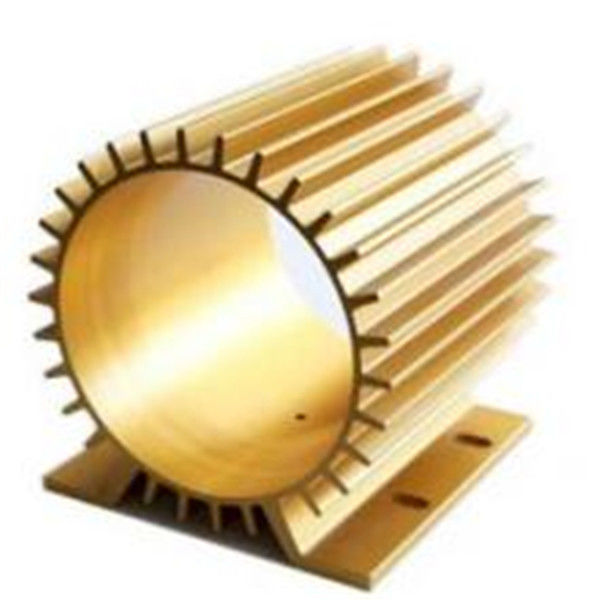 Golden Anodizing Hollow Extrusion Heat Sink Round Flat Square