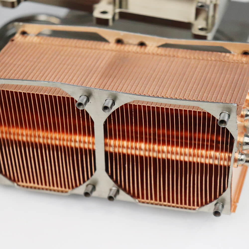 Custom Anodized Heatpipe Welding Zipper Stacked Fin heat sink for