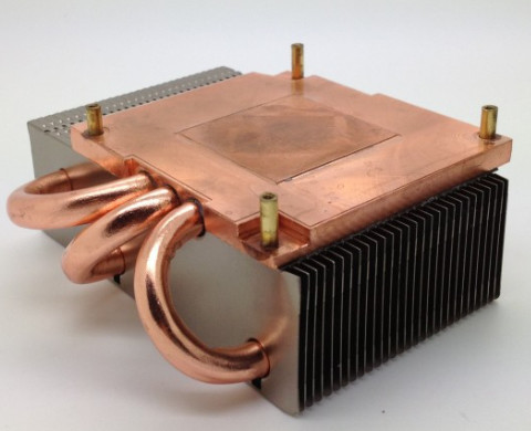 120W Copper Base Plate Aluminum Fin Copper Pipe Heat Sink For CPU Cooling