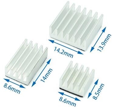 Raspberry Heatsink Pi 4B for PCB Aluminum Silver Heatsink 4 sets With Adhesive Tape Aluminum Cooler