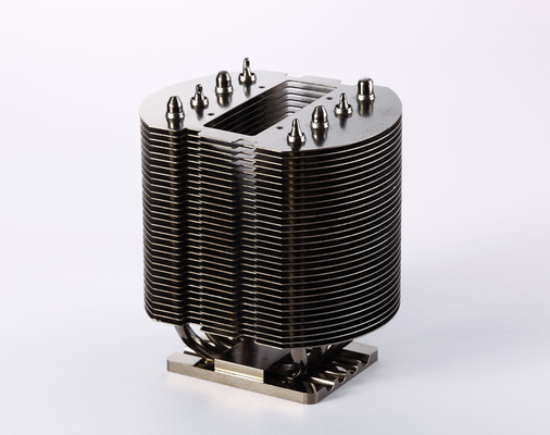 IP55 Copper Pipe Heat Sink 0.01mm Tolerance With Anodizing / Passiviation Option
