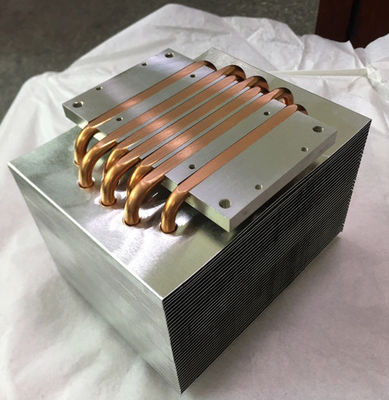 200W Customize Copper Pipe Heat Sink / High Density Copper Aluminum Fin Heat Sink Nickle Plating