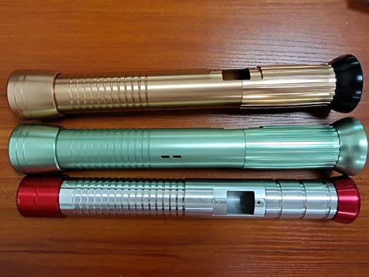 SGS Aluminum Flashlight CNC Turned Parts Colorful Anodizing