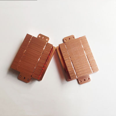 Electroplated Cold Plate Bonded Fin Heat Sink , Copper CPU Small Led Light Heat Sink