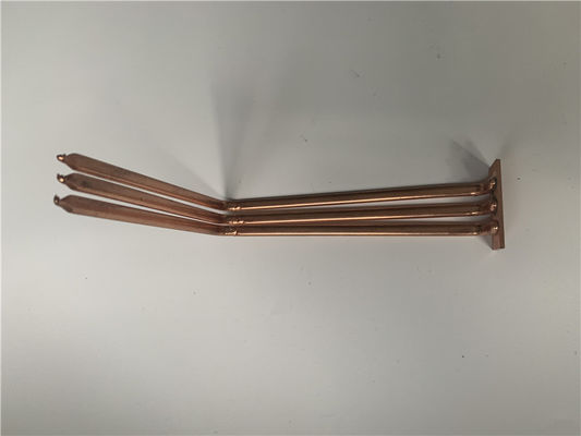 Flattened Brazing Copper Pipes bended And Flattened Welding With Copper Base Plate