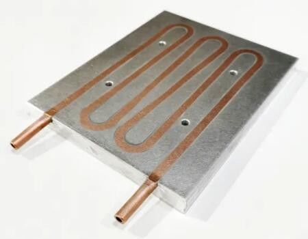 Embedded Cooper Tubes Water Cooling Plate 120*12*150mm Heatsink Heat Exchanger