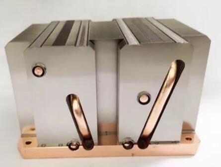 Customized CPU Cooler For 2U Server Heatsink Copper Pipe